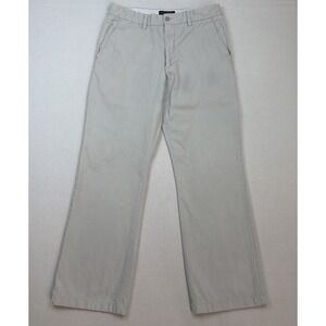 Banana Republic Men's 35/34 Beige Khaki Pants Flat Front Preppy Straight Casual